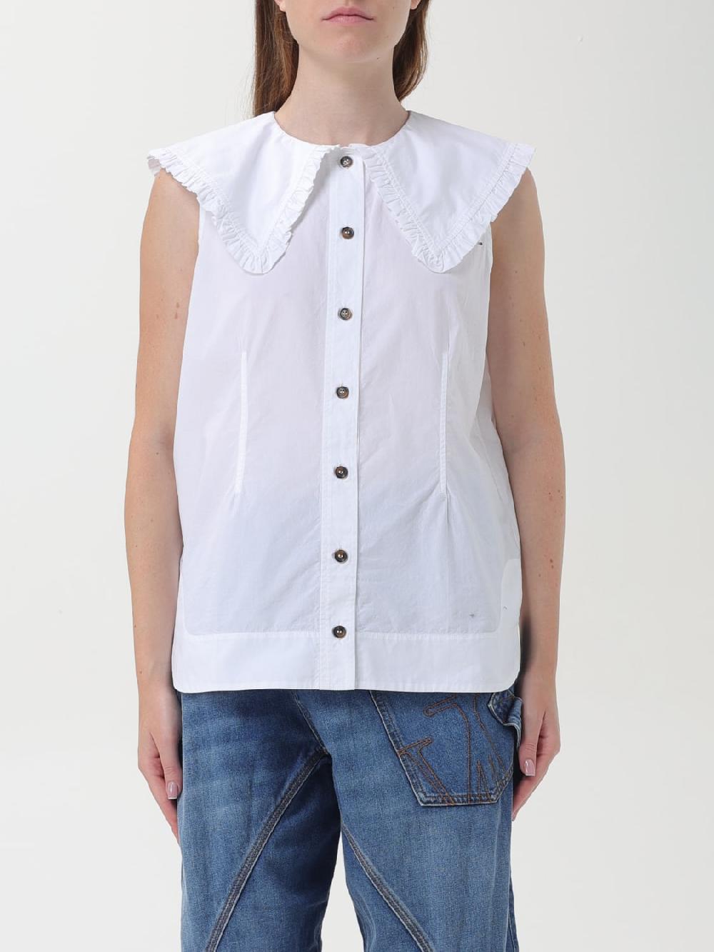 Giglio Camicia in popeline di cotone Ganni Offerta
