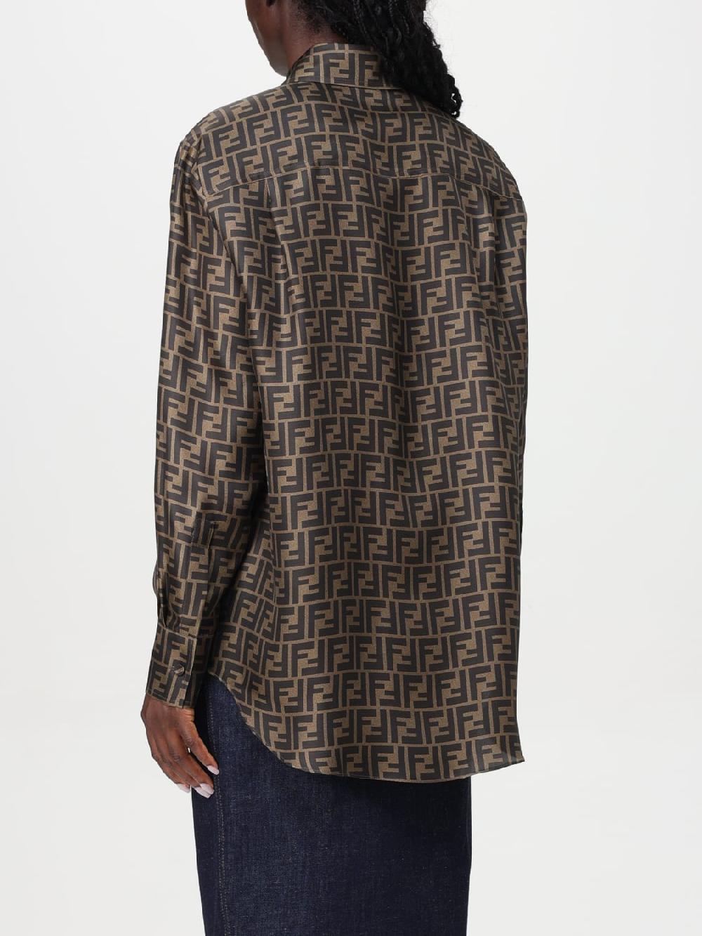 Giglio Camicia FF Fendi in seta con logo all over 2025