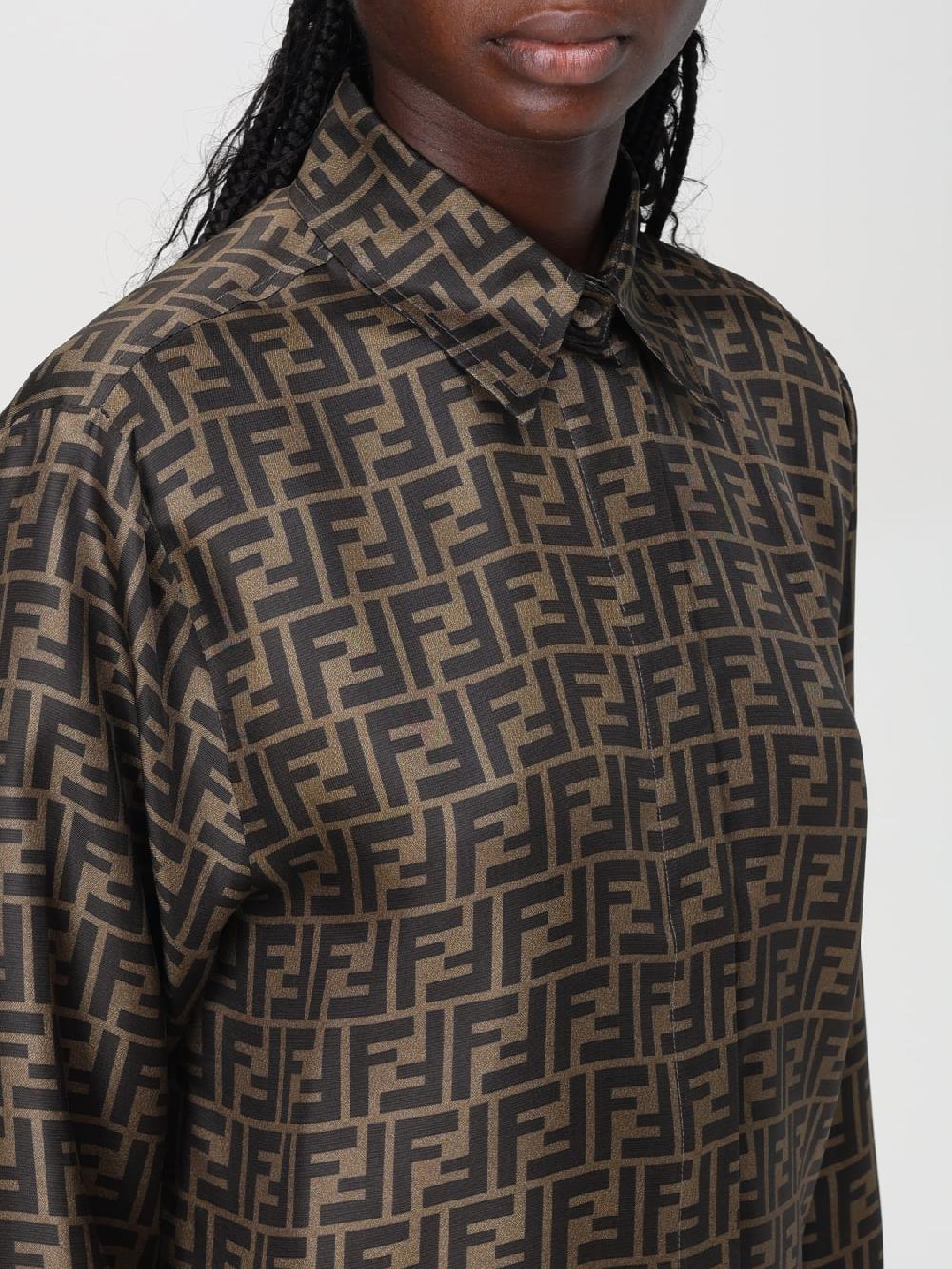Giglio Camicia FF Fendi in seta con logo all over 2025