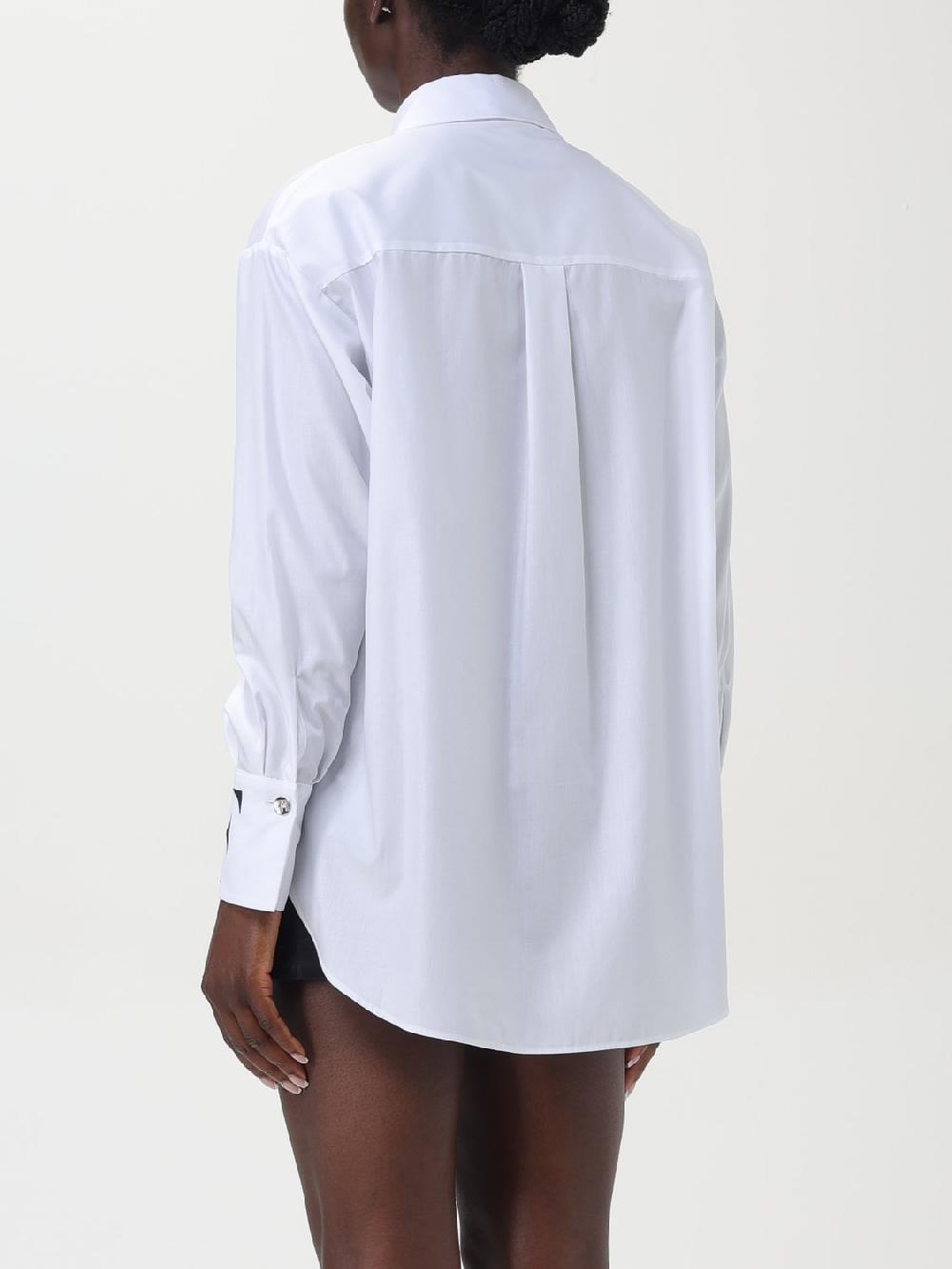 Giglio Camicia in popeline con logo sui polsi Elisabetta Franchi Saldi Di Fabbrica