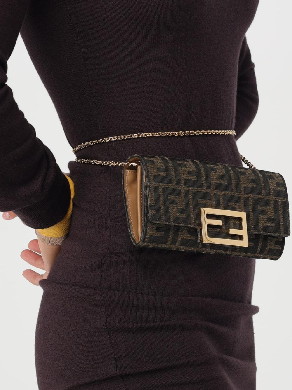 Giglio Borsa wallet Baguette Fendi in tessuto jacquard Vendite Flash