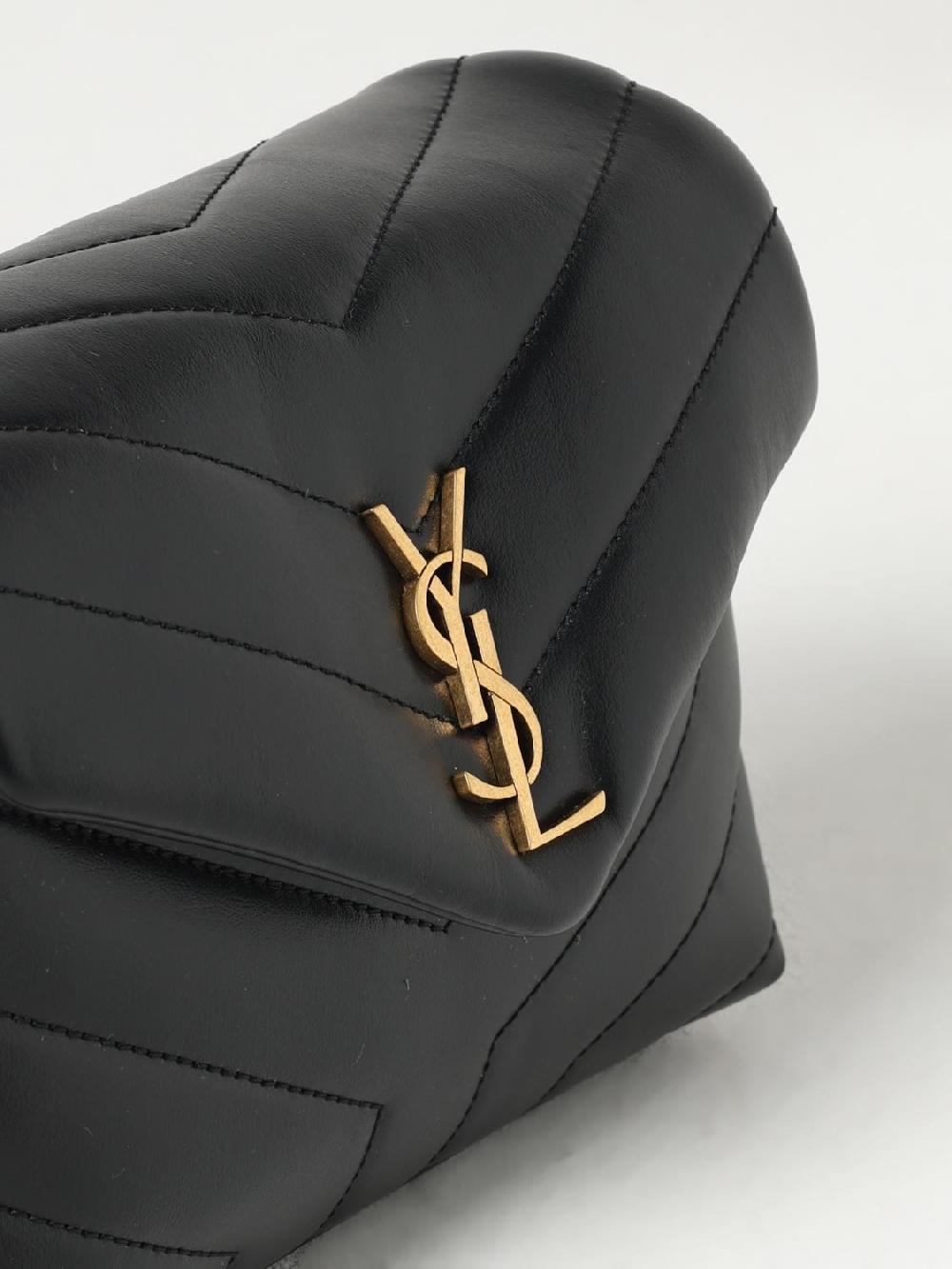 Giglio Borsa Loulou Toy Saint Laurent in pelle chevron Nuovo