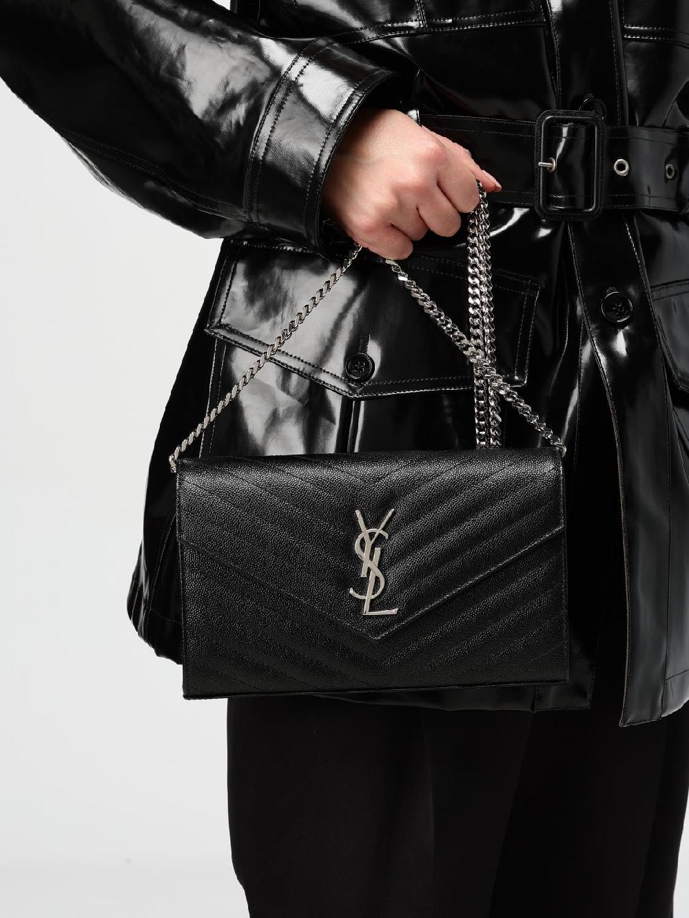 Giglio Borsa wallet Cassandre Saint Laurent in pelle grain de poudre Shopping Online