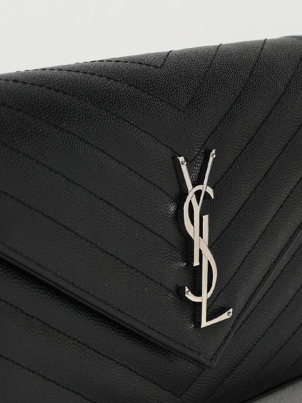 Giglio Borsa wallet Cassandre Saint Laurent in pelle grain de poudre Shopping Online