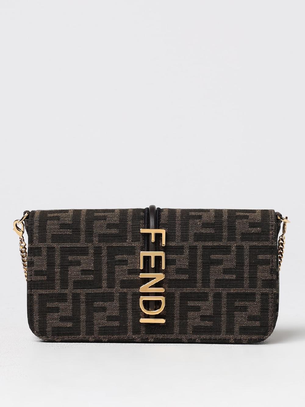 Giglio Borsa wallet On Chain Fendigraphy Fendi in tessuto jacquard Presa