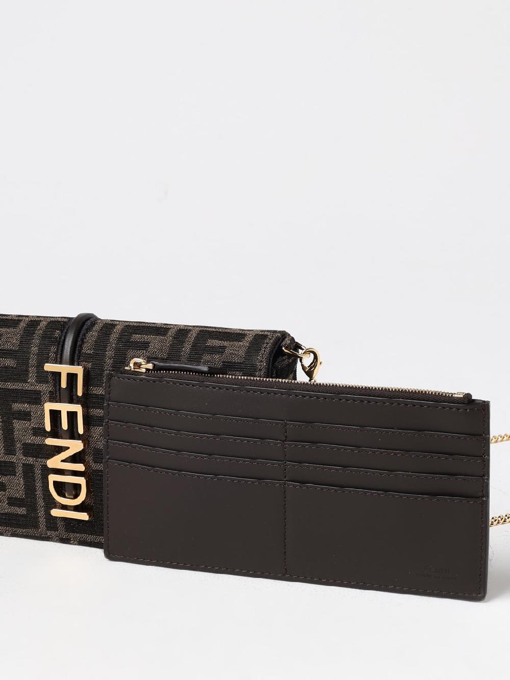 Giglio Borsa wallet On Chain Fendigraphy Fendi in tessuto jacquard Presa
