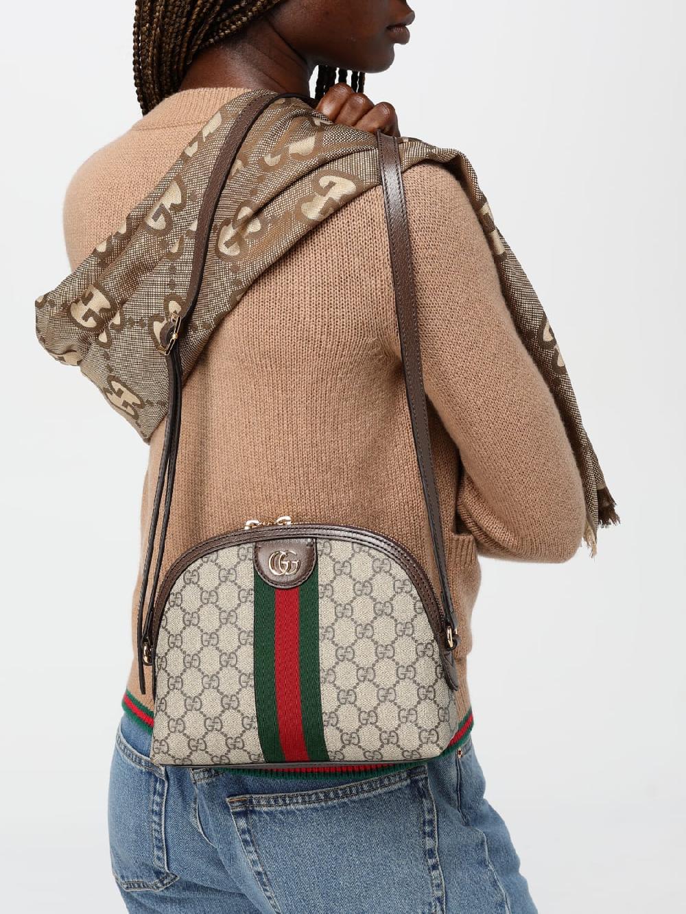 Giglio Borsa Ophidia Gucci in tessuto GG Supreme e pelle a grana Vendita Economica