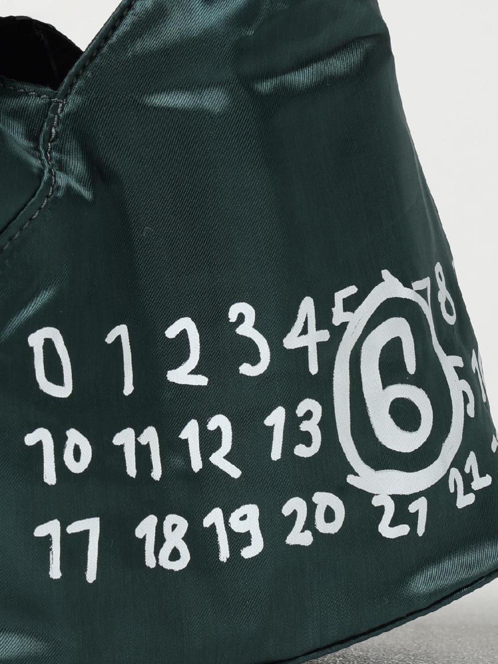 Giglio Borsa Japanese MM6 Maison Margiela in viscosa e pelle con stampa logo Vendite Flash