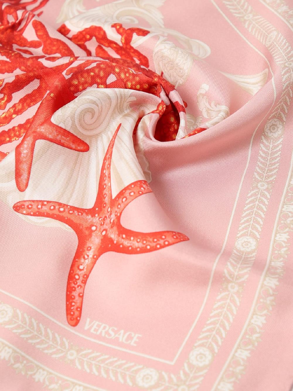 Giglio Foulard Barocco Sea Versace in seta stampata Nuova
