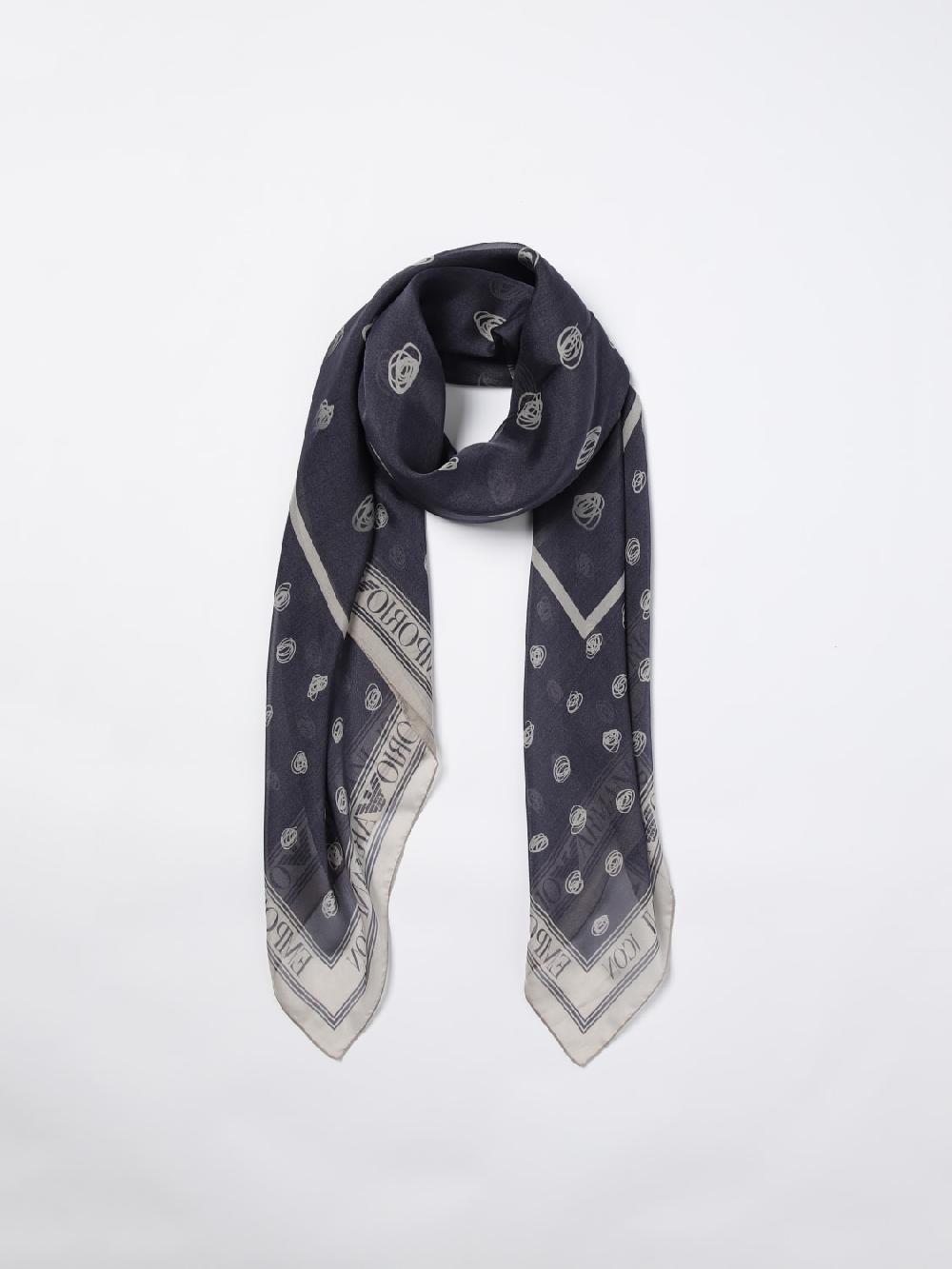 Giglio Foulard Emporio Armani in seta con logo jacquard 2025