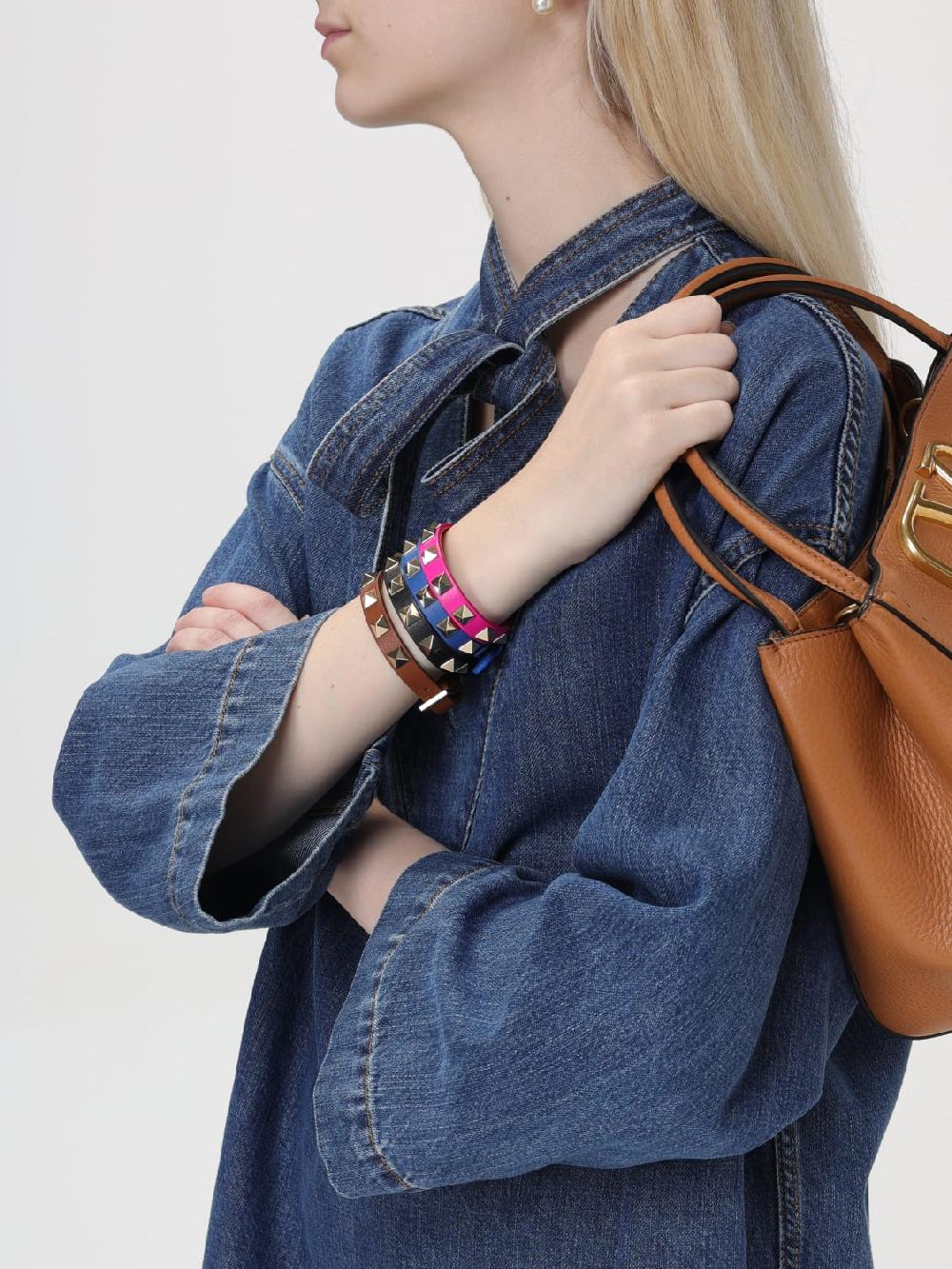 Giglio Bracciale Rockstud Valentino Garavani in pelle Italia