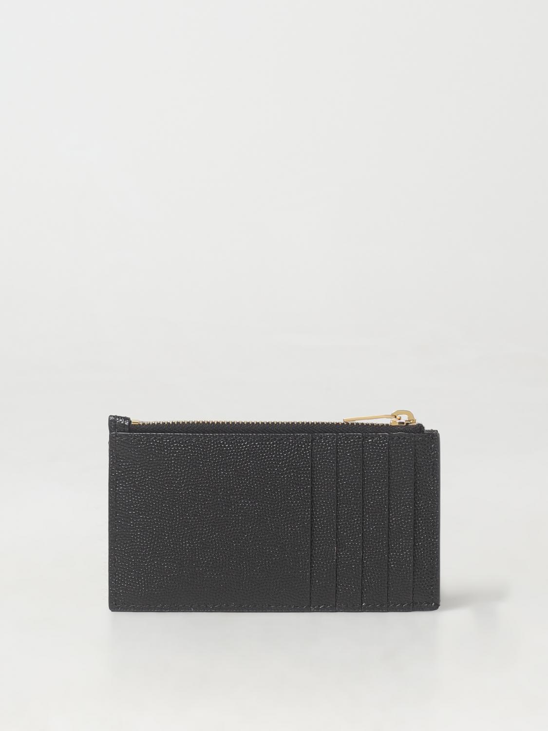 Giglio Portacarte di credito Saint Laurent in pelle grain de poudre Negozi Online