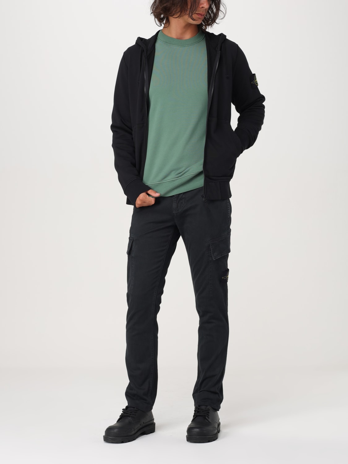 Giglio Felpa con cappuccio e zip Stone Island Pezzi Unici