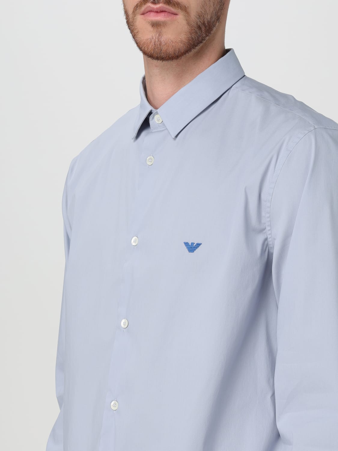 Giglio Camicia in popeline di cotone Emporio Armani Prezzo Ridotto