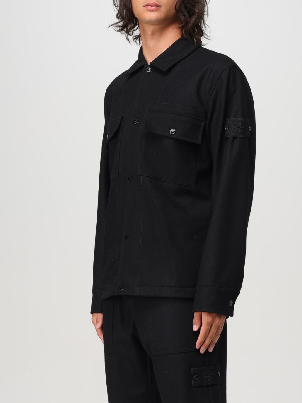 Giglio Overshirt Stone Island in misto lana Offerte stagionali