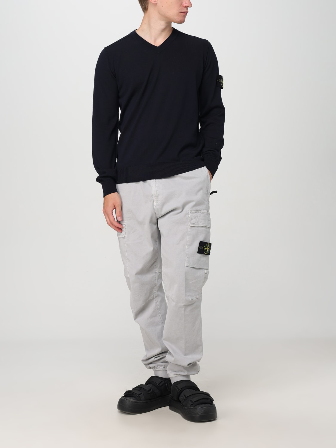 Giglio Maglia a v Stone Island in lana vergine Qualità Garantita