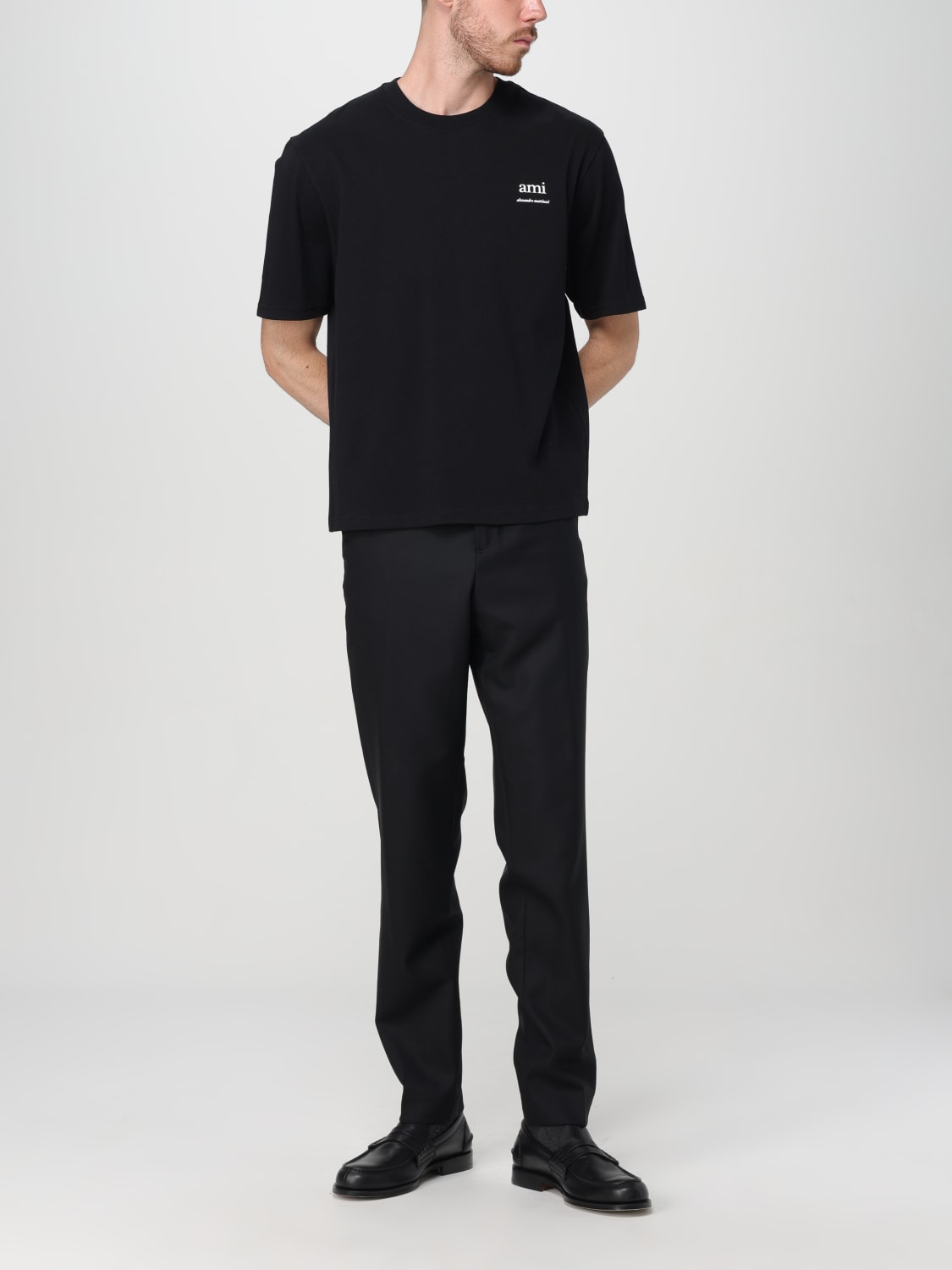 Giglio T-shirt in cotone con logo Ami Paris Negozio