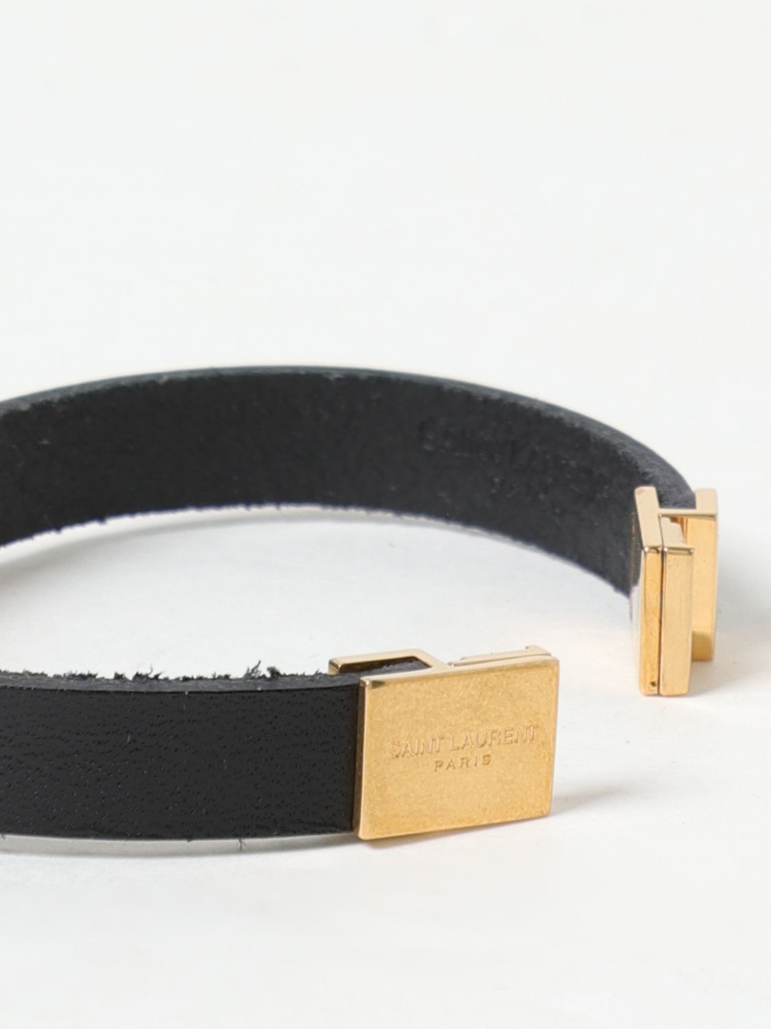 Giglio Bracciale Saint Laurent in pelle ed ottone Shopping Online