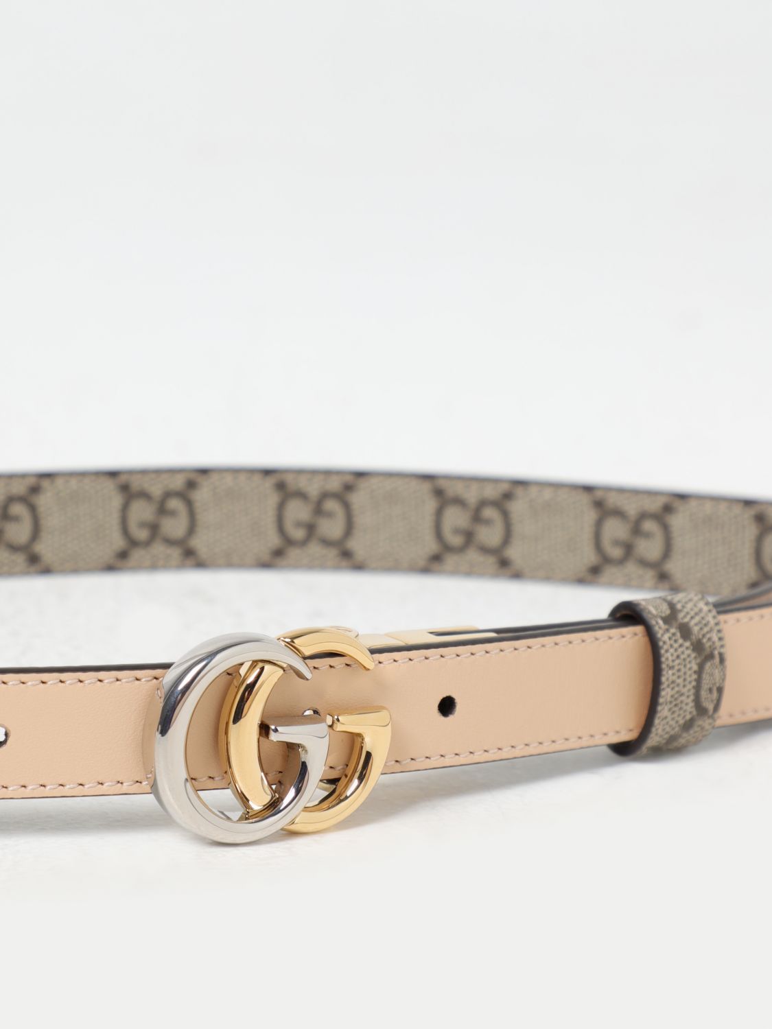 Giglio Cintura Marmont Gucci reversibile in pelle e tessuto GG Supreme Nuova