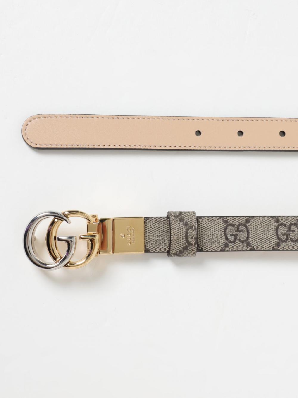 Giglio Cintura Marmont Gucci reversibile in pelle e tessuto GG Supreme Nuova