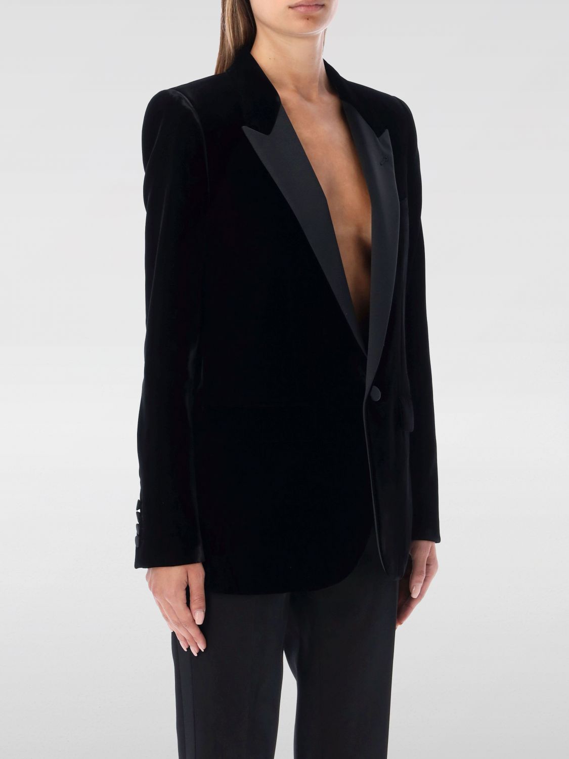 Giglio Blazer Saint Laurent in velluto Online
