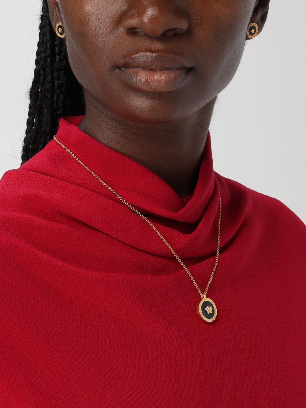 Giglio Collana Medusa Versace in ottone con ciondolo Moda