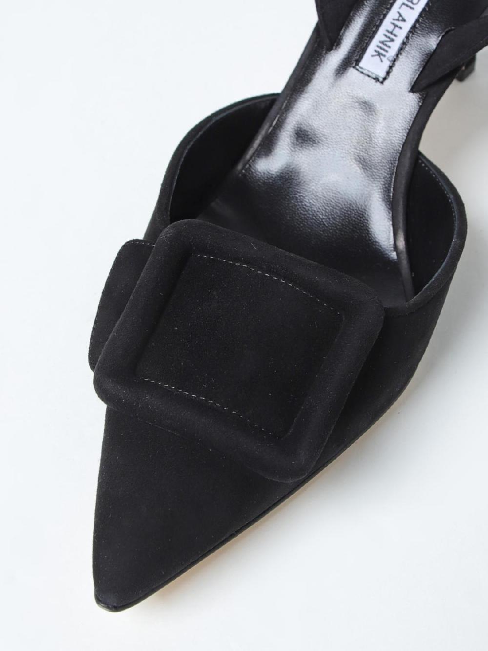 Giglio Slingback Maysli Manolo Blahnik in camoscio con fibbia decorativa Prezzo Ridotto