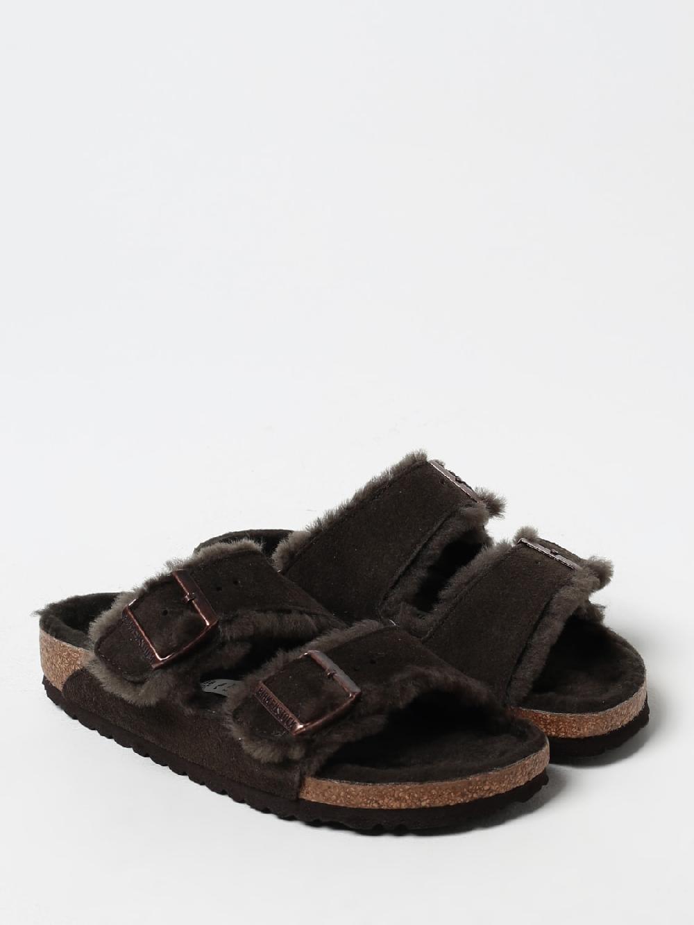 Giglio Sandalo Arizona Birkenstock in camoscio e shearling Hotsell