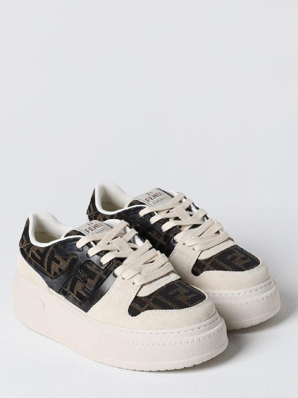Giglio Sneakers Match Fendi in pelle e tessuto monogram FF Flash Sale