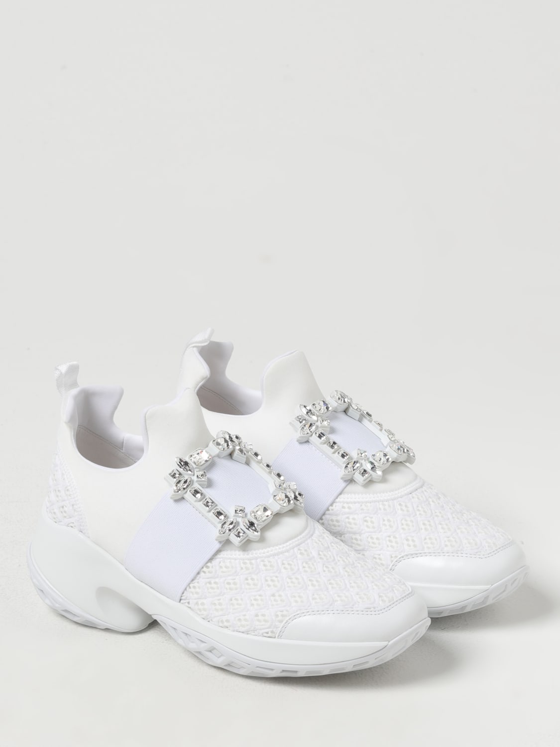 Giglio Sneakers Viv Run Roger Vivier in mesh traforato e neoprene con fibbia gioiello Bestseller