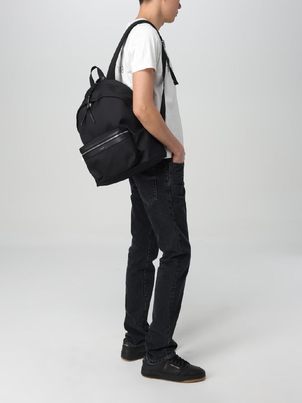 Giglio Zaino Saint Laurent in nylon e pelle Latest stili