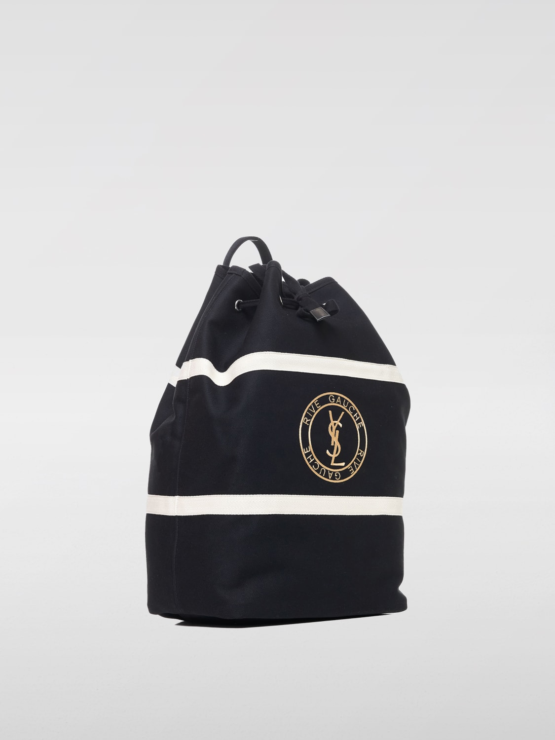 Giglio Borsa Rive Gauche Saint Laurent in cotone e nylon a righe In vendita