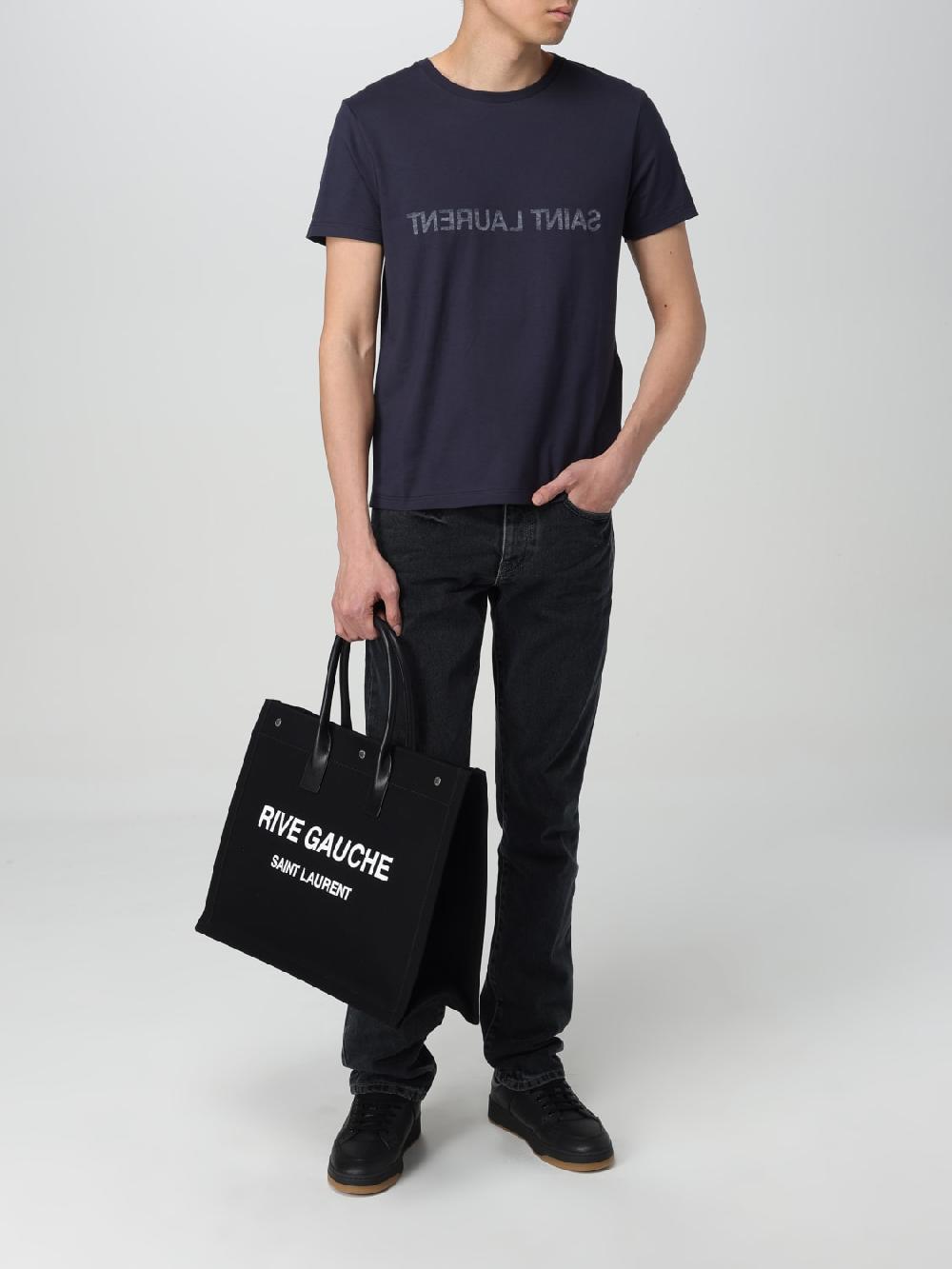 Giglio Borsa Rive Gauche Saint Laurent in canvas di cotone Spedizione Gratuita