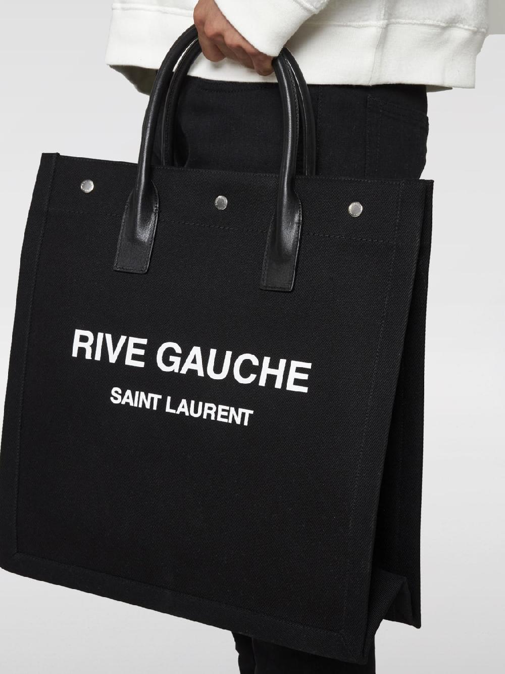 Giglio Borsa Rive Gauche North/South Saint Laurent in canvas di cotone Promozione Limitata