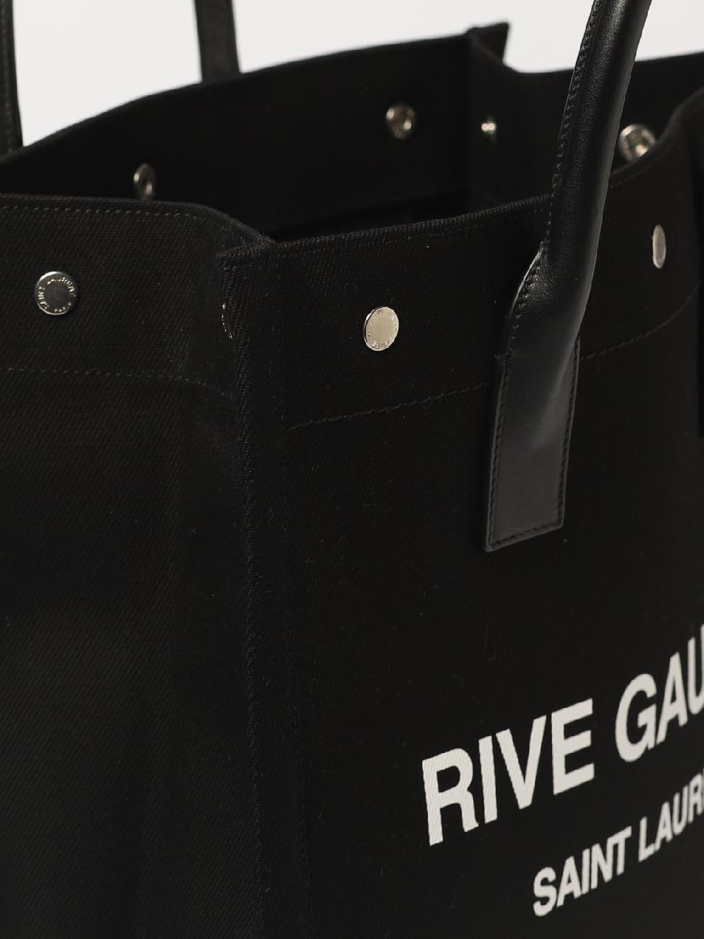 Giglio Borsa Rive Gauche North/South Saint Laurent in canvas di cotone Promozione Limitata