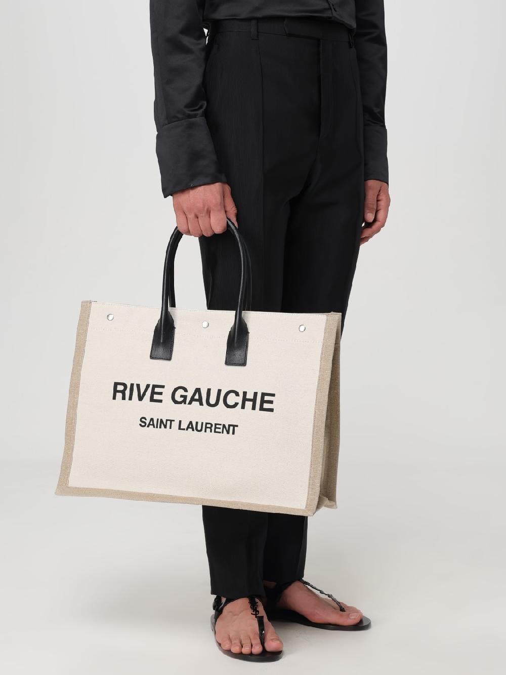Giglio Borsa Rive Gauche Saint Laurent in canvas di cotone Sconto