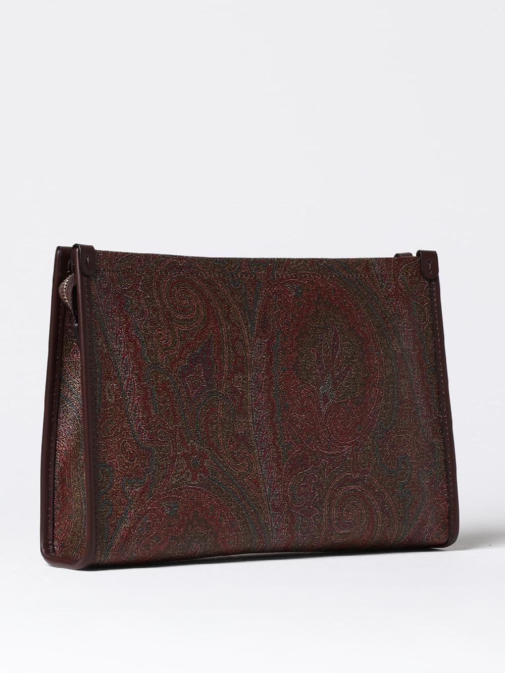 Giglio Pouch Etro in cotone spalmato con Paisley all over In Vendita