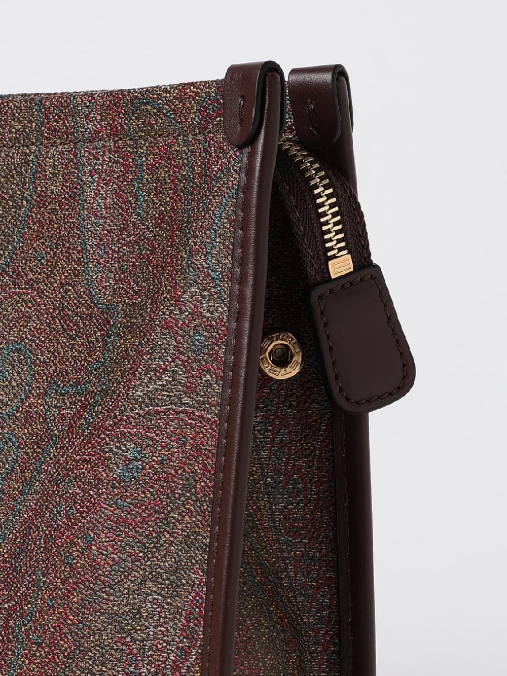 Giglio Pouch Etro in cotone spalmato con Paisley all over In Vendita