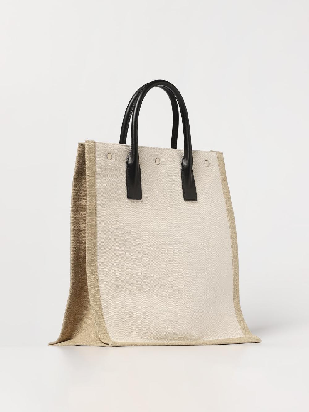 Giglio Borsa Rive Gauche North/South Saint Laurent in canvas di cotone Saldi