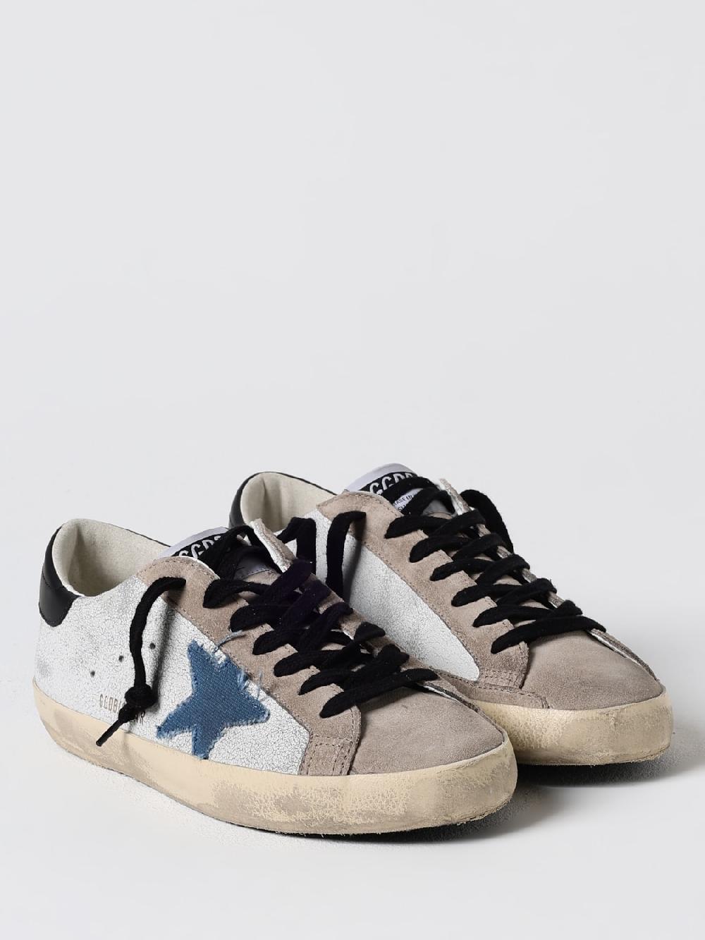 Giglio Sneakers Super-Star Golden Goose in pelle cracklè e camoscio used Italy