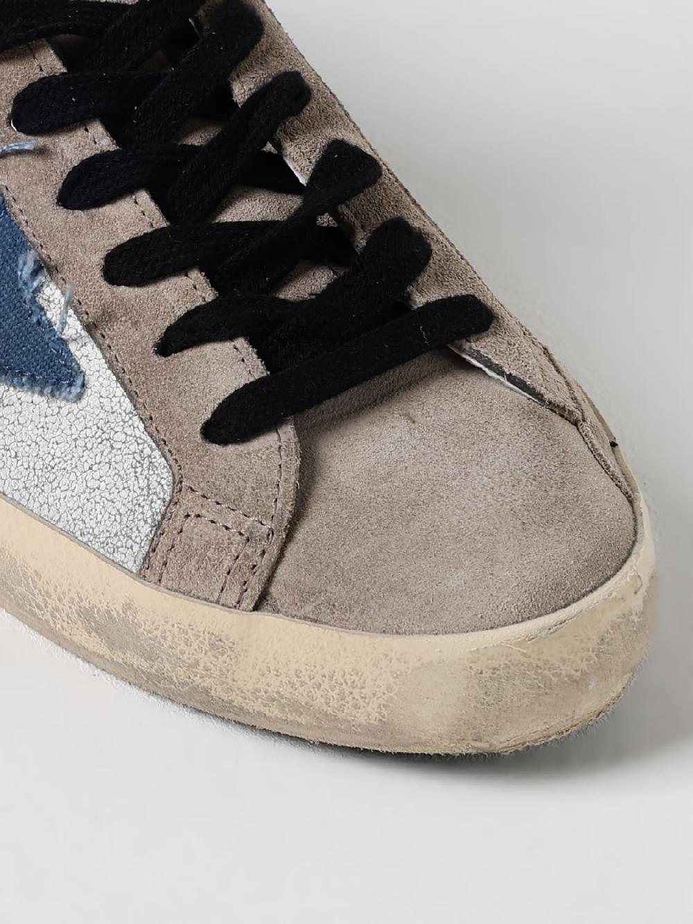 Giglio Sneakers Super-Star Golden Goose in pelle cracklè e camoscio used Italy