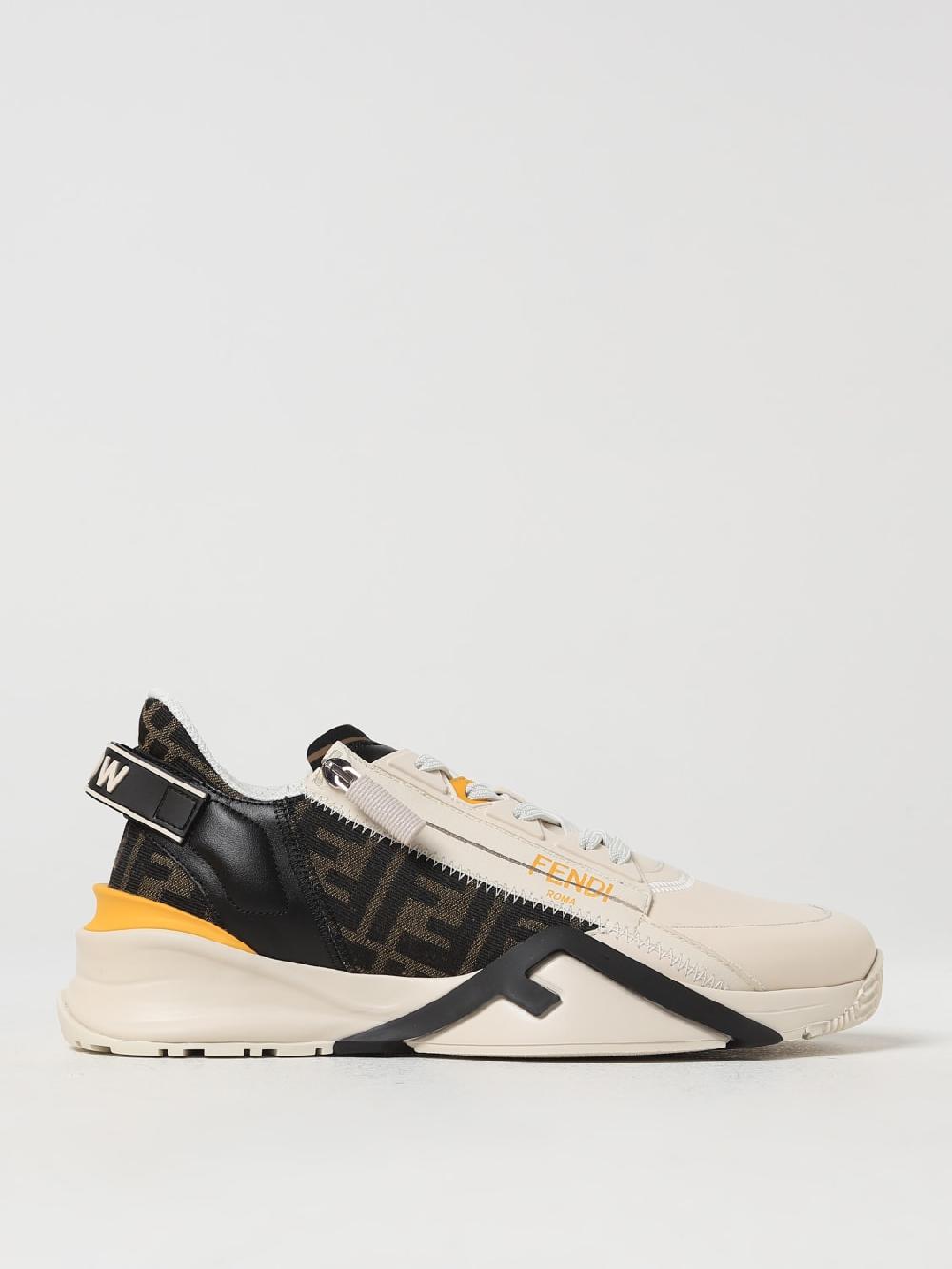 Giglio Sneakers Flow Fendi in pelle e tessuto con FF jacquard Consegna Veloce