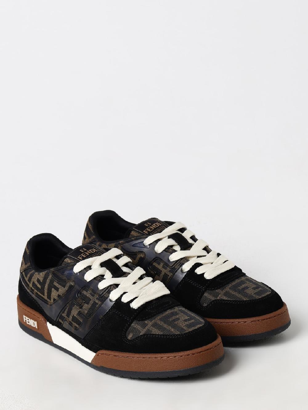 Giglio Sneakers Match Fendi in pelle e mesh con monogram FF jacquard Promozione Limitata