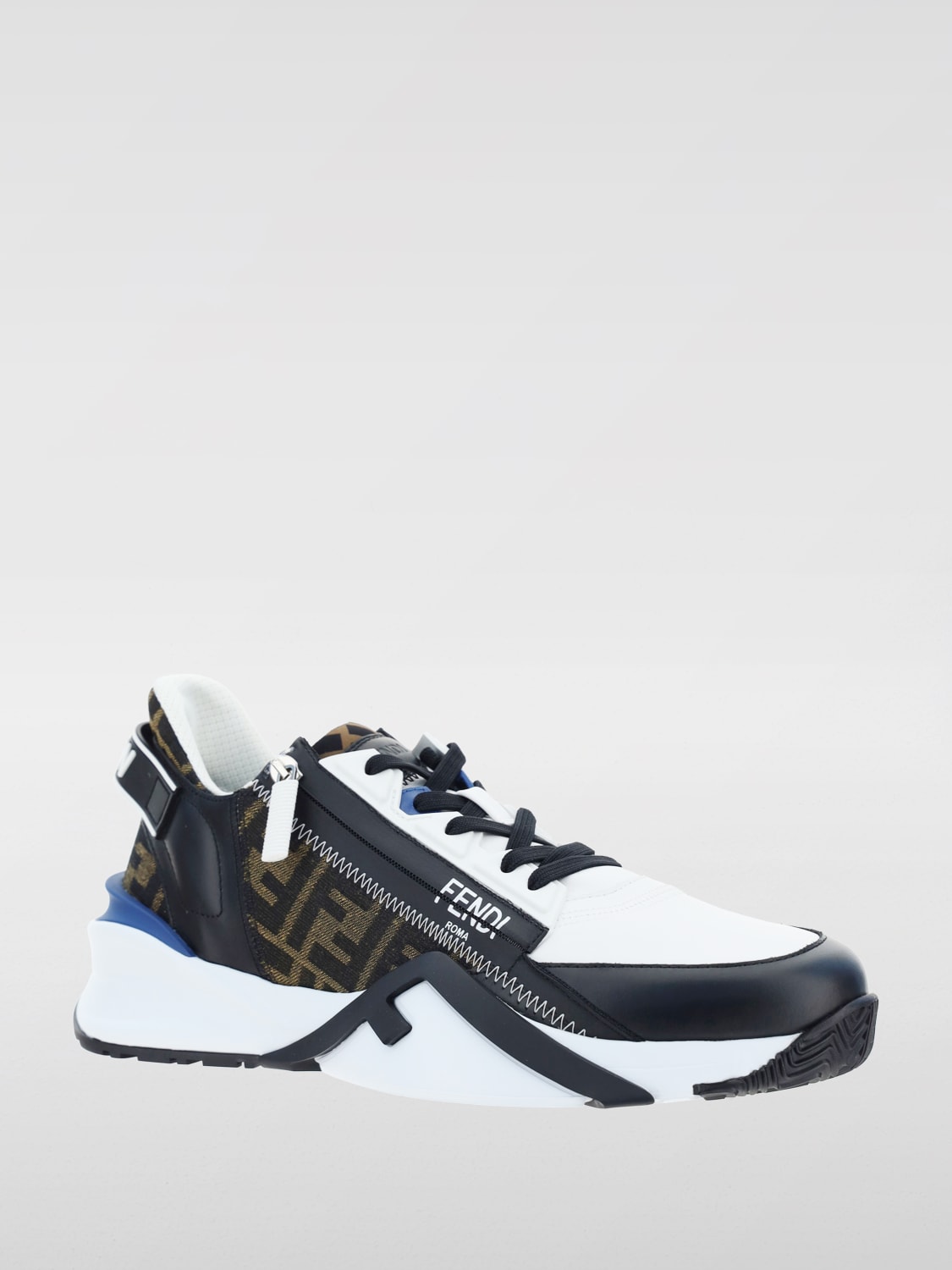 Giglio Sneakers Flow Fendi in pelle e tessuto jacquard Prezzo Ridotto