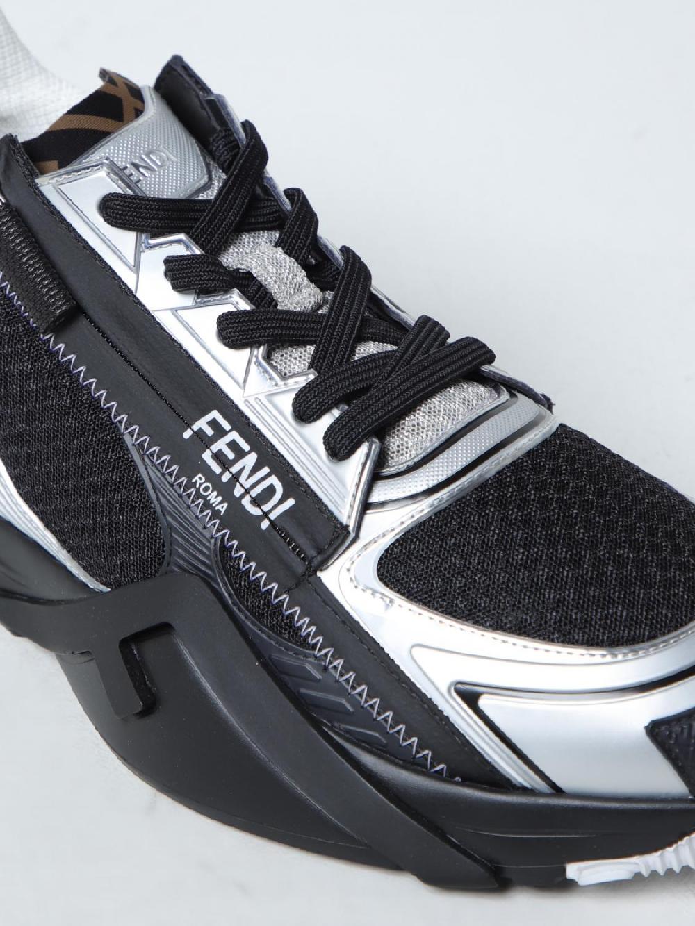 Giglio Sneakers Flow Fendi in mesh e pelle Vendita Calda