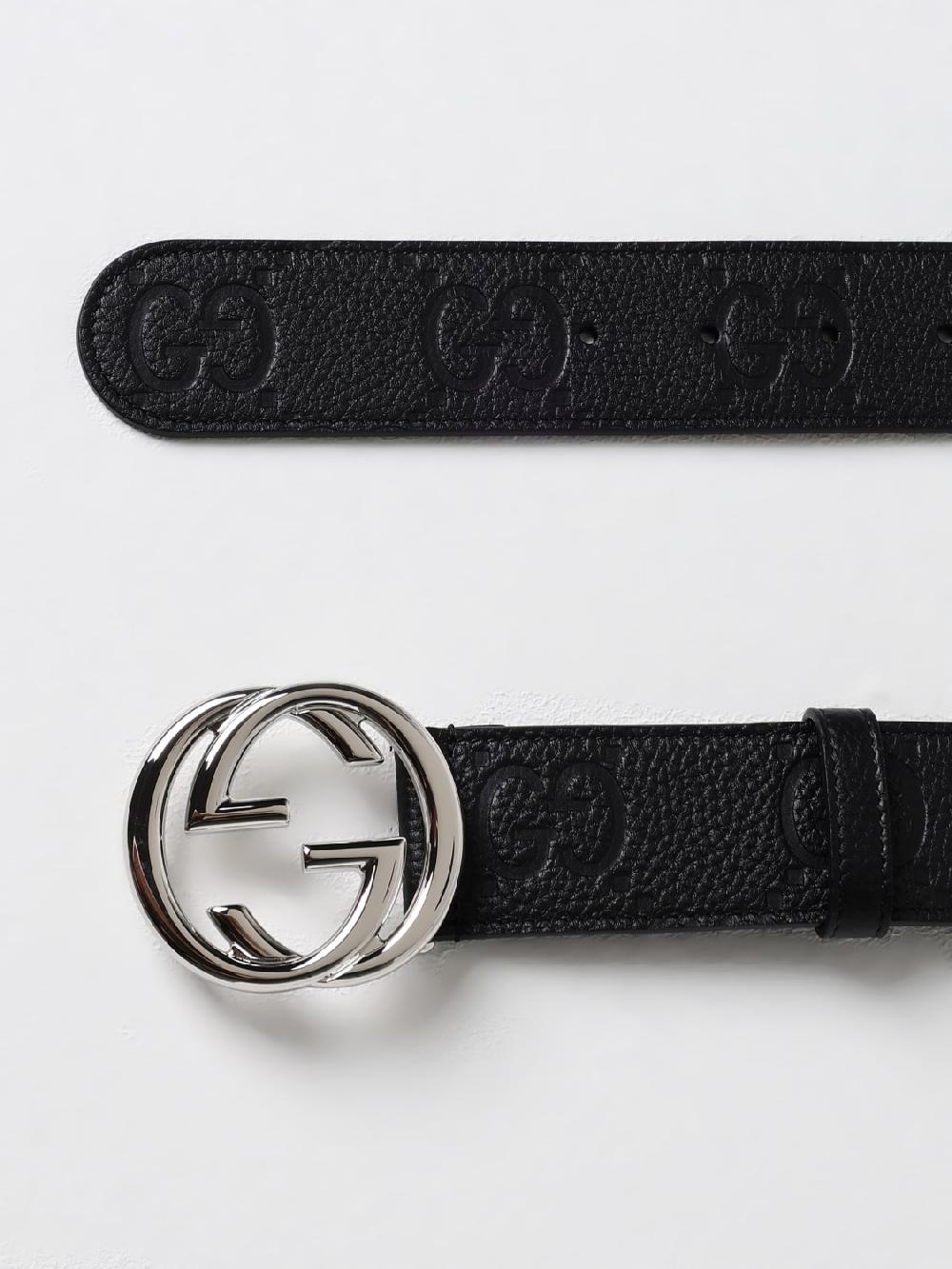 Giglio Cintura GG Gucci in pelle con monogram all over Grande vendita