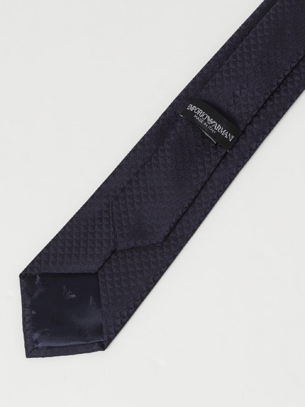 Giglio Cravatta Emporio Armani in seta con Eagle jacquard Prezzo basso