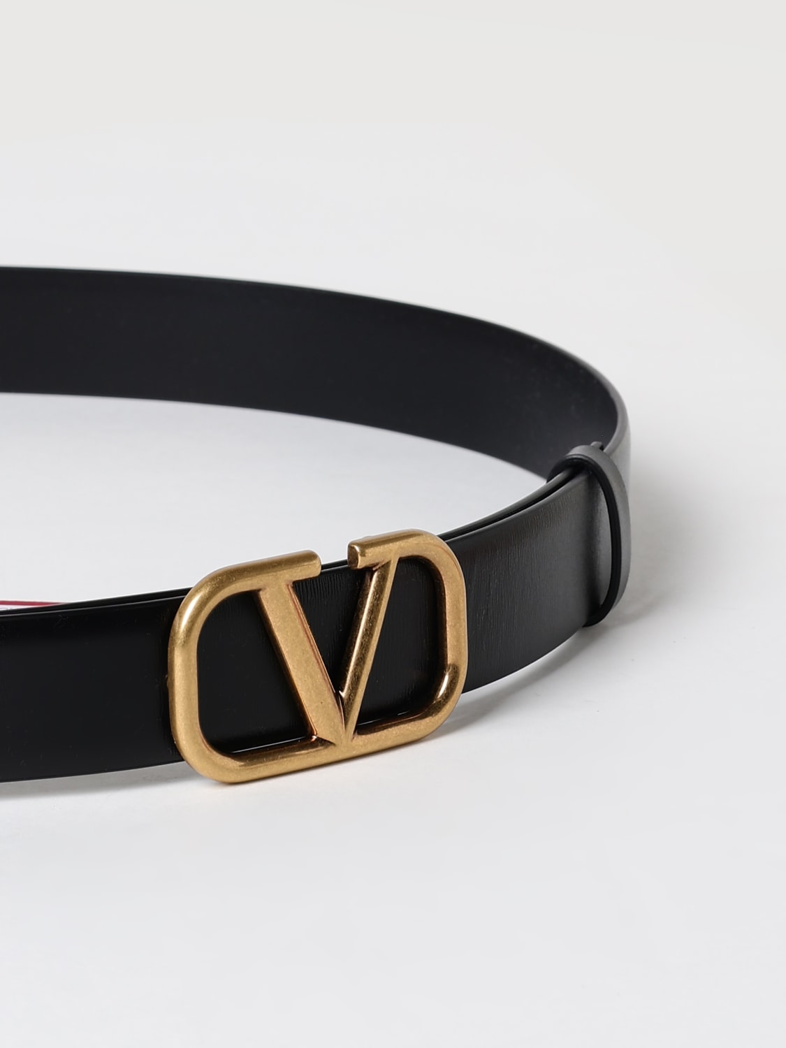 Giglio Cintura VLogo Signature Valentino Garavani in pelle 50% di sconto per tempo limitato