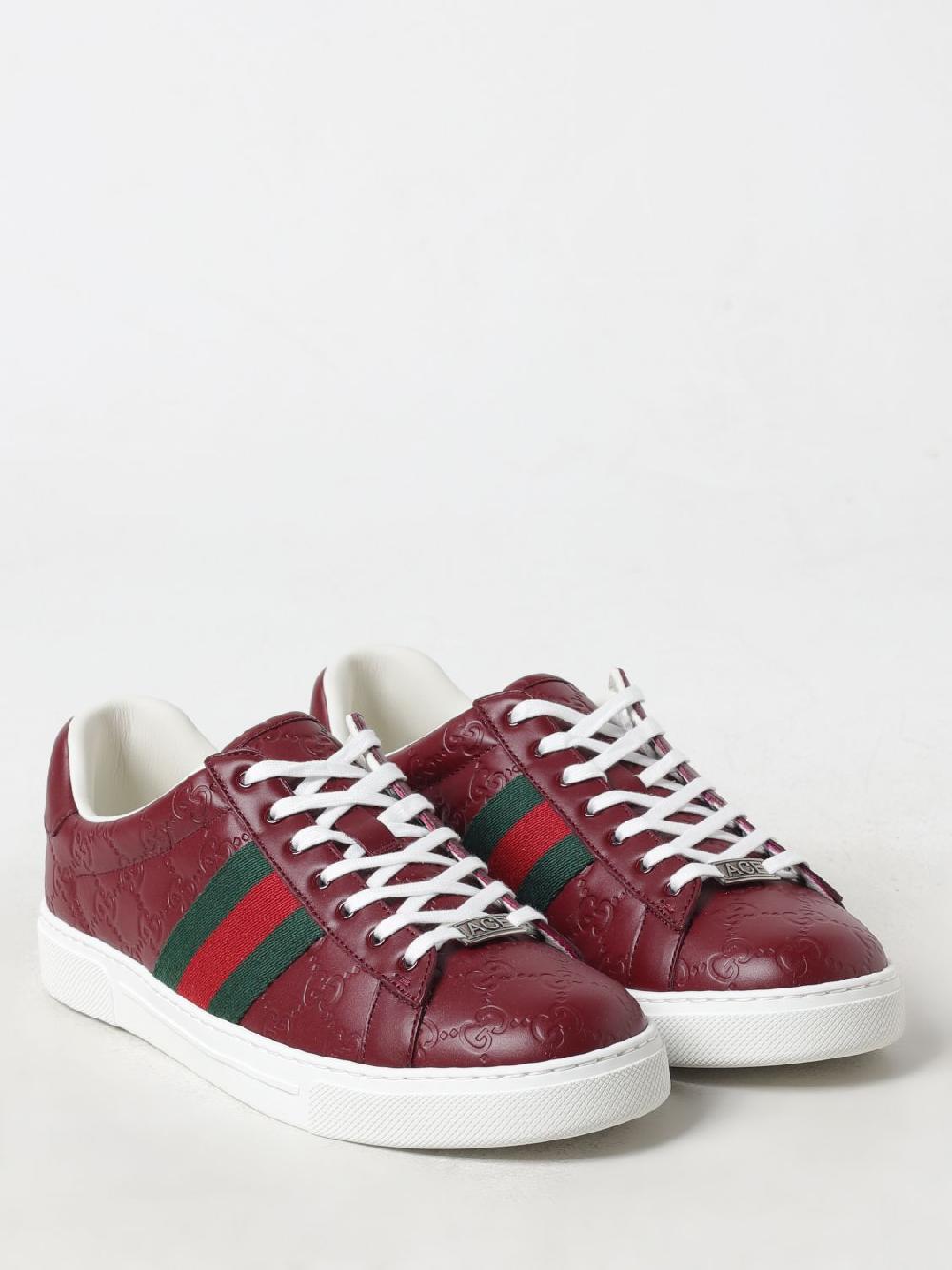 Giglio Sneakers Ace Gucci in pelle con monogram GG Liquidazione