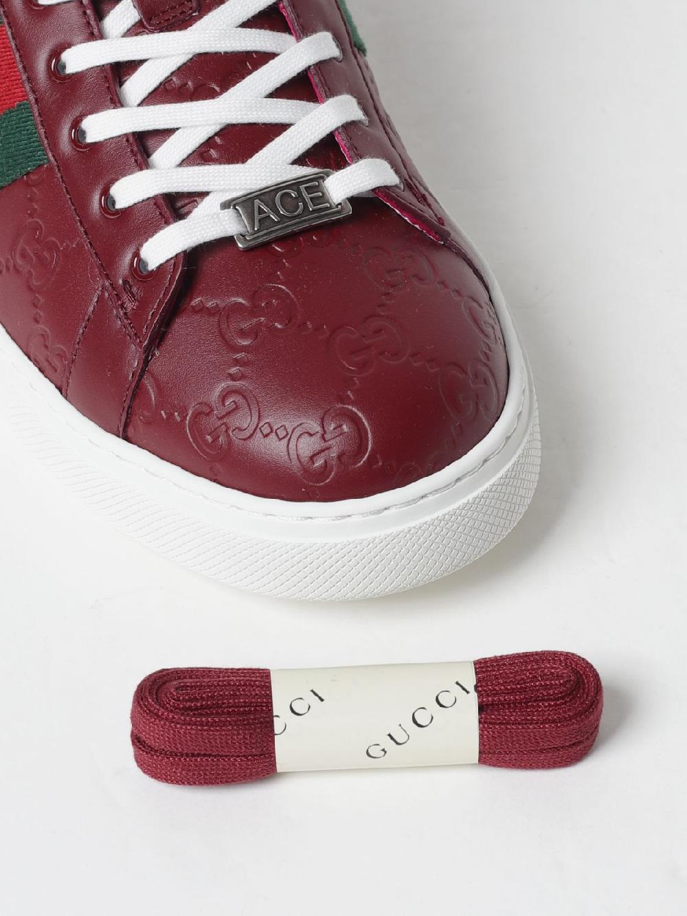 Giglio Sneakers Ace Gucci in pelle con monogram GG Liquidazione